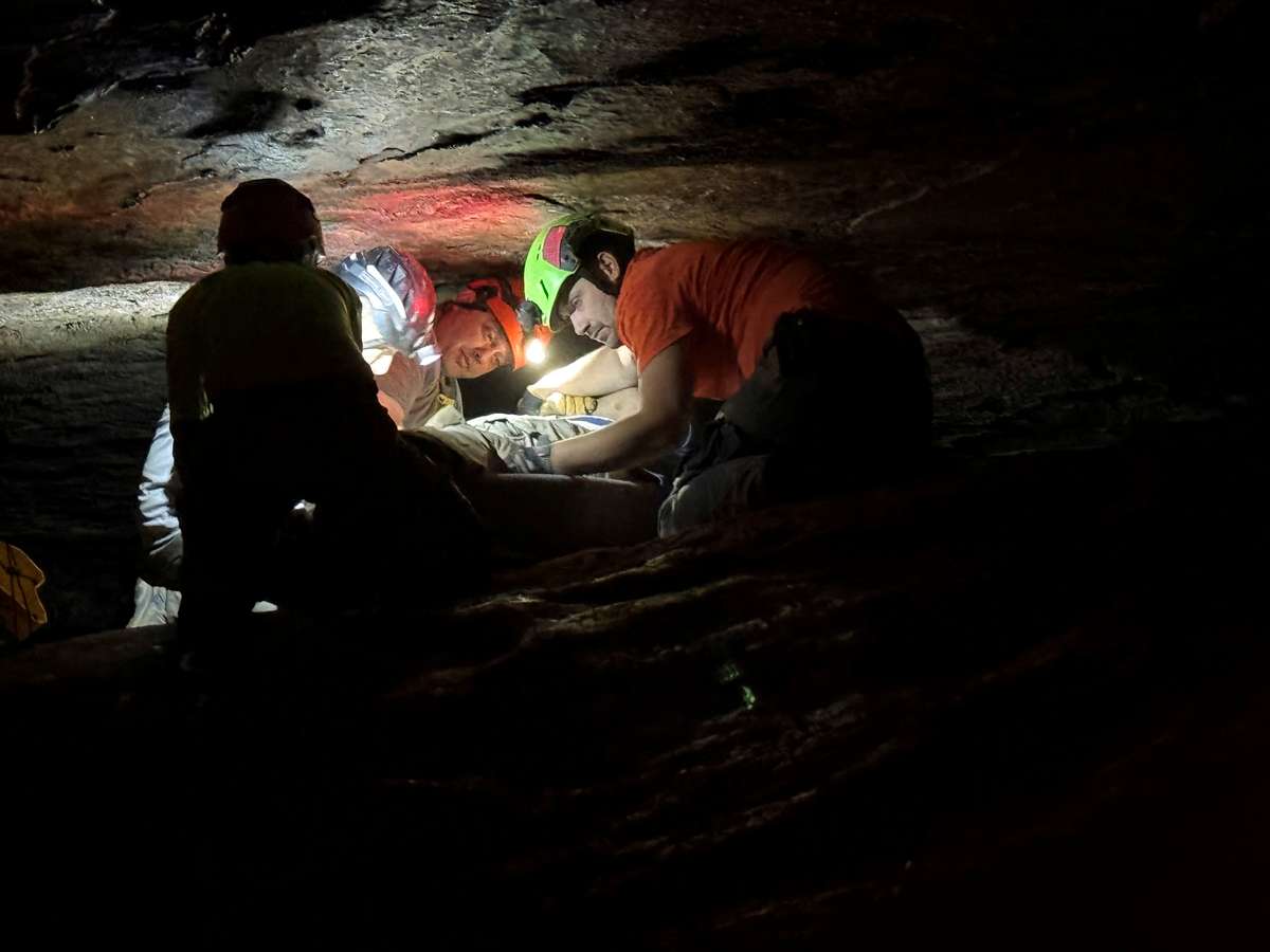 Members attending cave rescue awareness training hosted by Sparta White County Rescue Squad, taught by members of Chattanooga Hamilton County Rescue Squad