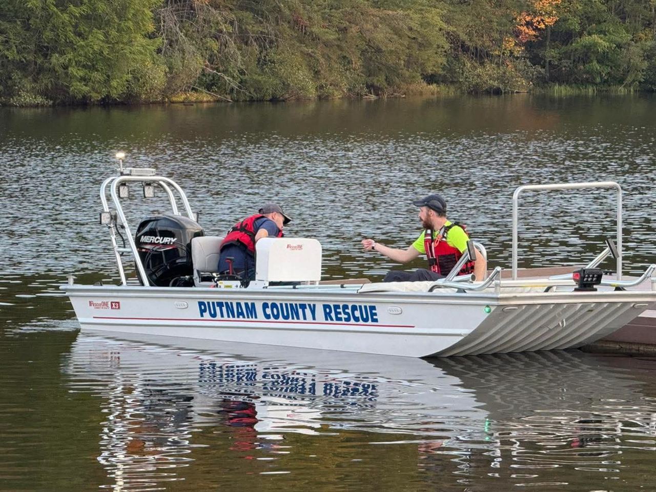 Putnam County Rescue boat on the water during operations